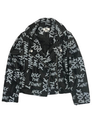 Disney Descendants Girls Black Rock The Town Faux Leather Jacket Coat