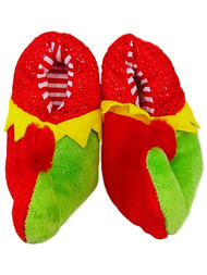 Toddler Boys Red & Green Pom Elf Christmas Holiday Slippers House Shoes