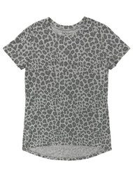 Womens Gray Leopard Print T-Shirt Cheetah Tee Shirt