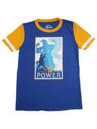 Junior Womens Disney Aladdin Genie Unleash The Power Blue Short Sleeve T-Shirt