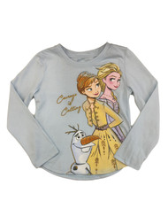 Disney Frozen 2 Girls Elsa Anna & Olaf Courage Is Calling Blue Shirt
