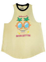 Junior Womens Nickelodeon Spongebob Welcome To Bikini Bottom Yellow Tank Top