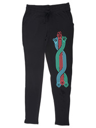 Womens Cartoon Network Powerpuff Girls Black Cotton Sleep Pant Pajama Bottoms