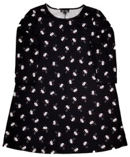 Womens Stretchy Black Halloween Spooky Ghosts Boo Orange Dots October Dress