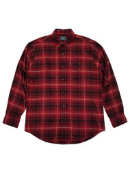 G.H. Bass & Co. Mens Red & Black Plaid Flannel Long Sleeve Button-Down Shirt