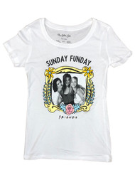 Friends Junior Womens White Sunday Funday Tee Shirt T-Shirt
