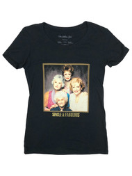 Golden Girls Junior Womens Black Single & Fabulous Tee Shirt T-Shirt