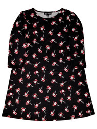 Womens Stretchy Black Christmas Ho Ho Ho! Santa Hat December Dress