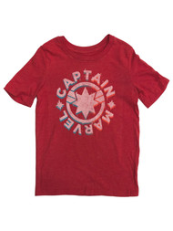 Captain Marvel Girls Red Short Sleeve T-Shirt Tee Shirt