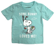 Peanuts Toddler Boys Blue Short Sleeve Some Bunny Loves Me Snoopy Tee Shirt