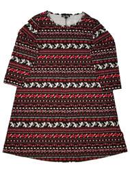 Womens Stretchy Black Valentines Day Cupid XOXO Roses Love Patterned Dress