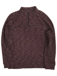 Marc Anthony Mens Burgundy Speckle Speckle Slim Fit 1/4 Zip Jacket Shirt
