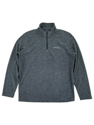 Eddie Bauer Mens Heather Gray Fleece Quarter-Zip Pullover Jacket