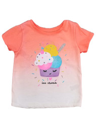 Infant & Toddler Girls Coral Ice Cream Sprinkles Short Sleeve Tee T-Shirt