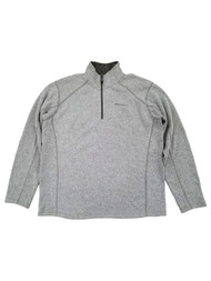 Eddie Bauer Mens Light Gray Radiator Fleece Quarter-Zip Pullover Jacket