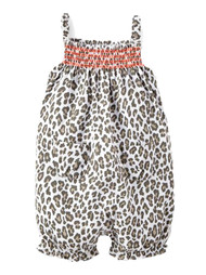 Carters Infant Girls Leopard Animal Print Sleeveless Romper Creeper Sun Suit 3m