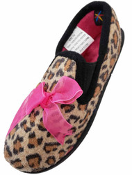 Toddler Girls Brown Leopard Animal Print Slippers House Shoes 5/6