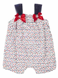 Little Lass Infant Girl Red White Blue Star Romper Sleeveless Creeper 18m