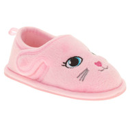 Toddler Girls Pink Kitty Cat Loafer Style Slippers Animal House Shoes Small 5-6