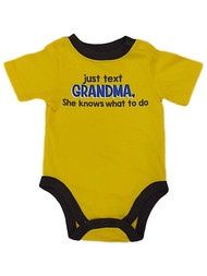 Infant Boys Yellow Text Grandma Knows What To Do Bodysuit Baby Creeper