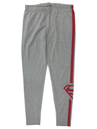 Junior Womens Gray Super Girl Athletic Leggings Pants Supergirl