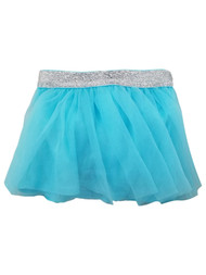 Infant Girls Light Sky Blue Silver Sparkly Tulle Tutu Skirt w/ Panty