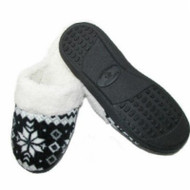 Isotoner Womens Black  Snowflake Clog Slippers Clogs Medium 7.5-8