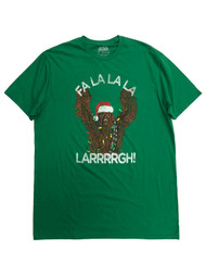 Star Wars Mens Green Chewbacca Christmas Lights Fa La La Holiday T-Shirt
