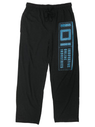 Ready Player One Mens Black & Blue Knit IOI Sleep Pants Pajama Bottoms