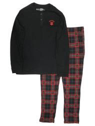Harry Potter Mens Pajamas Sleep Set Black T-Shirt Red Plaid Lounge Pants Medium