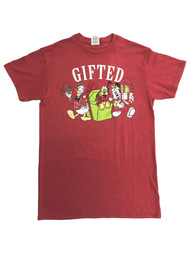 Disney Mens Red Mickey Mouse Donald Duck Pluto Christmas Holiday T-Shirt