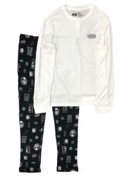 Star Wars Mens Pajamas Sleep Set White T-Shirt & Black Knit Lounge Pants