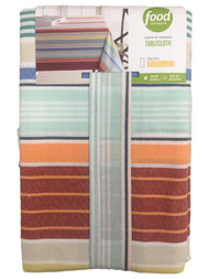 Food Network Colorful Summer Stripe Tablecloth, Fabric Table Cloth 60x84 Ob