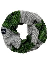 Seahawks Logo Womens Green Gray & Blue Knit Stripe Loop Infinity Scarf One Size
