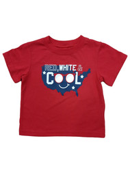 Toddler Boys Patriotic Red White & Cool 4th of July Tee Shirt T-Shirt
