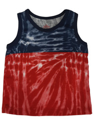 Toddler Boys Patriotic Red White & Blue tie-die 4th of July Tank Shirt