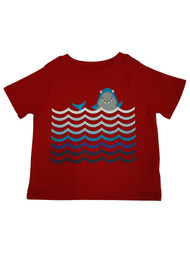 Toddler Boys Patriotic Red White & Blue Shark Tee Shirt T-Shirt