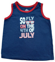 Toddler Boys Patriotic Red White & Blue So Fly 4th of July Tank Shirt