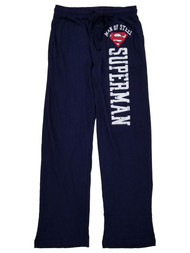 Superman Mens Navy Blue Man Of Steel Sleep Pant Lounge Pants Pajama Bottoms S