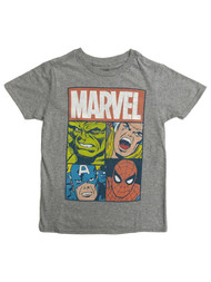 Marvel Comics Boys Gray Avengers T-Shirt Hulk Spider-Man Thor Tee Shirt