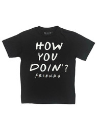 Friends Boys Black Short Sleeve How You Doing T-Shirt Tee Shirt