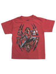 Marvel Boys Red Spider-Man Inside Spider T-Shirt Tee Shirt