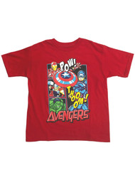 Marvel Comics Boys Red Avengers T-Shirt Hulk Spider-Man Thor Tee Shirt