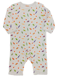Infant Boys White Candy Long Sleeve Romper Halloween Trick Or Treat Sleeper