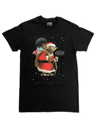 Star Wars Yoda Santa Claus Christmas Black T-Shirt Holiday Tee Shirt