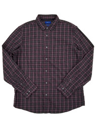 Mens Purple & Gray Plaid Long Sleeve Flannel Shirt