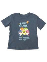 Jumping Beans Baby Shark Toddler Boys Blue Short Sleeve Tee Shirt T-Shirt