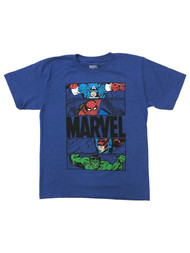 Marvel Comics Boys Blue Avengers T-Shirt Hulk Spider-Man Thor Tee Shirt