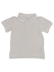 Infant & Toddler Boys White Collared Two Button Polo Tee Shirt T-Shirt