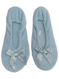 Womens Soft Sensations Light Blue Ballet Slippers Slip On House Shoes